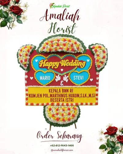 Karangan Papan Bunga Pernikahan di Sumberanyar
